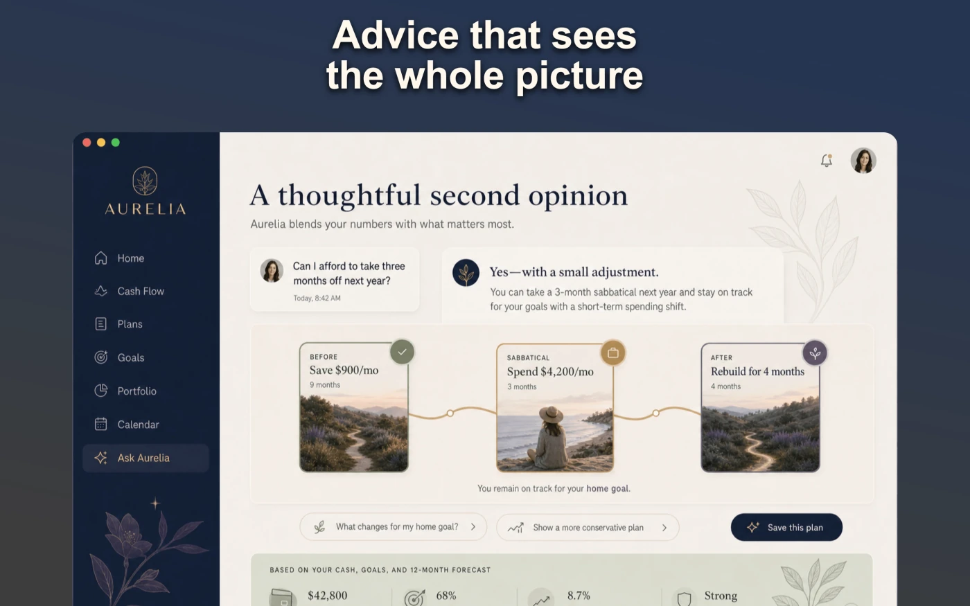 Aurelia advisor app store screen