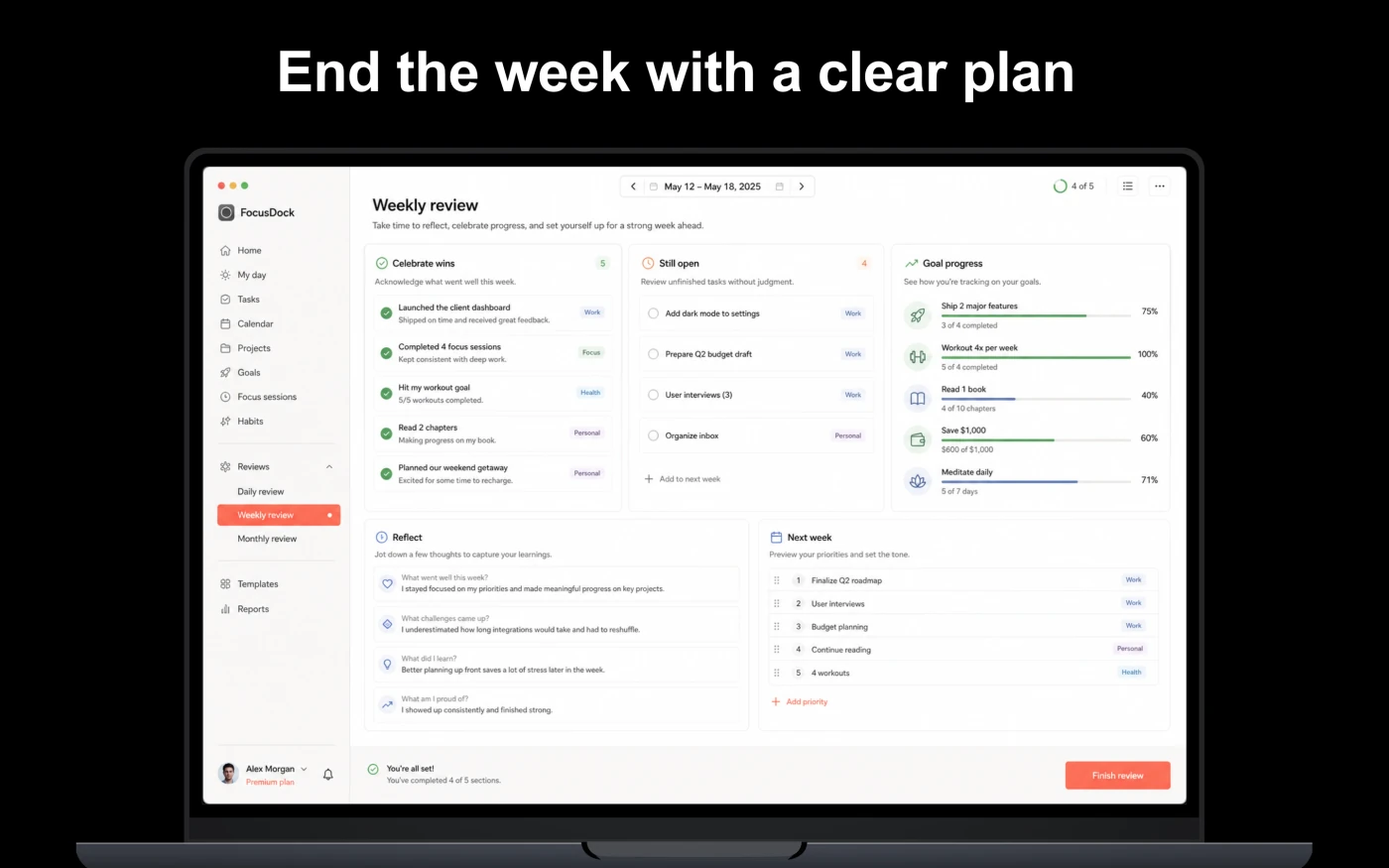 FocusDock weekly review app store screen