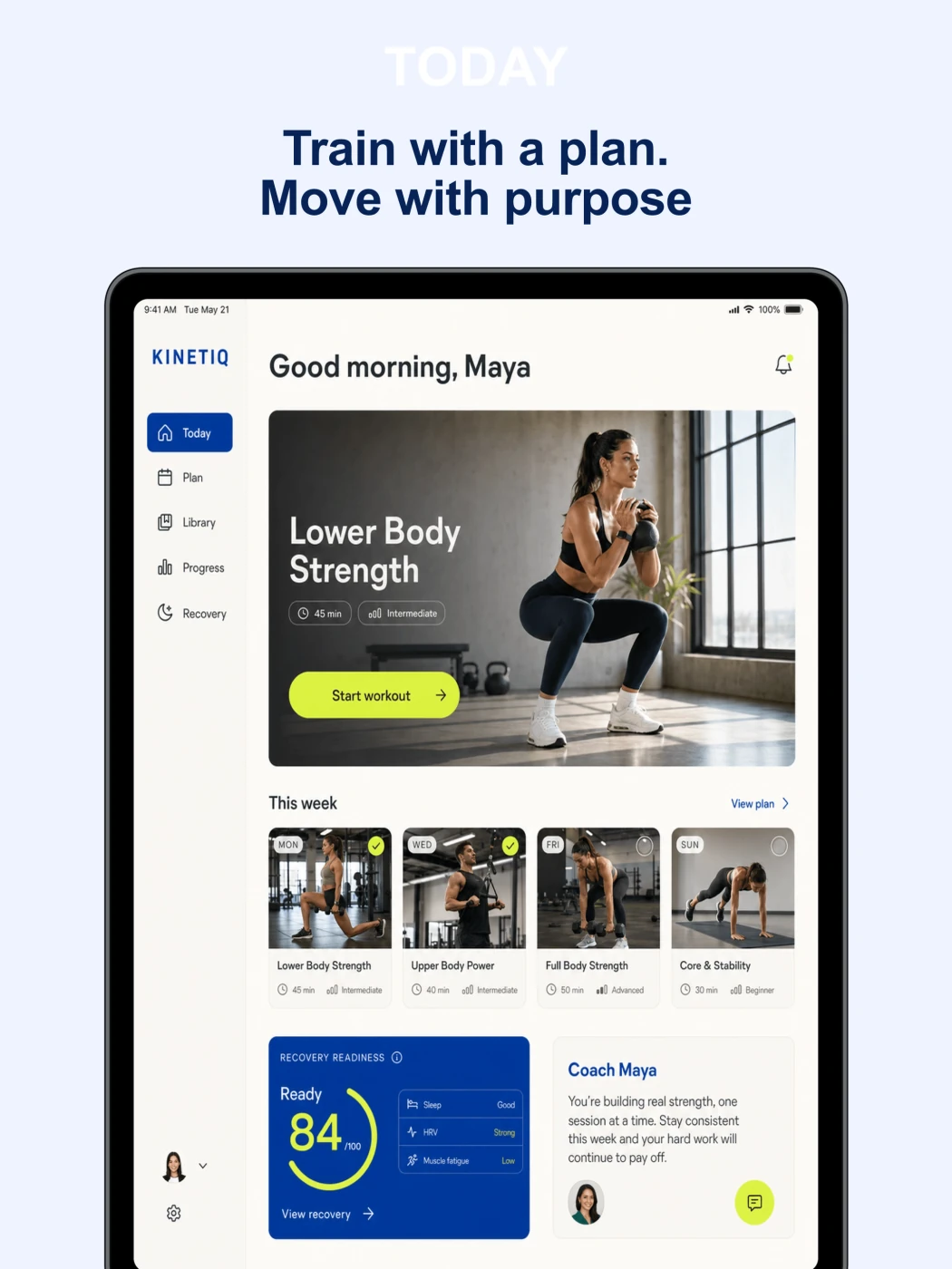 KINETIQ tablet training app store screen