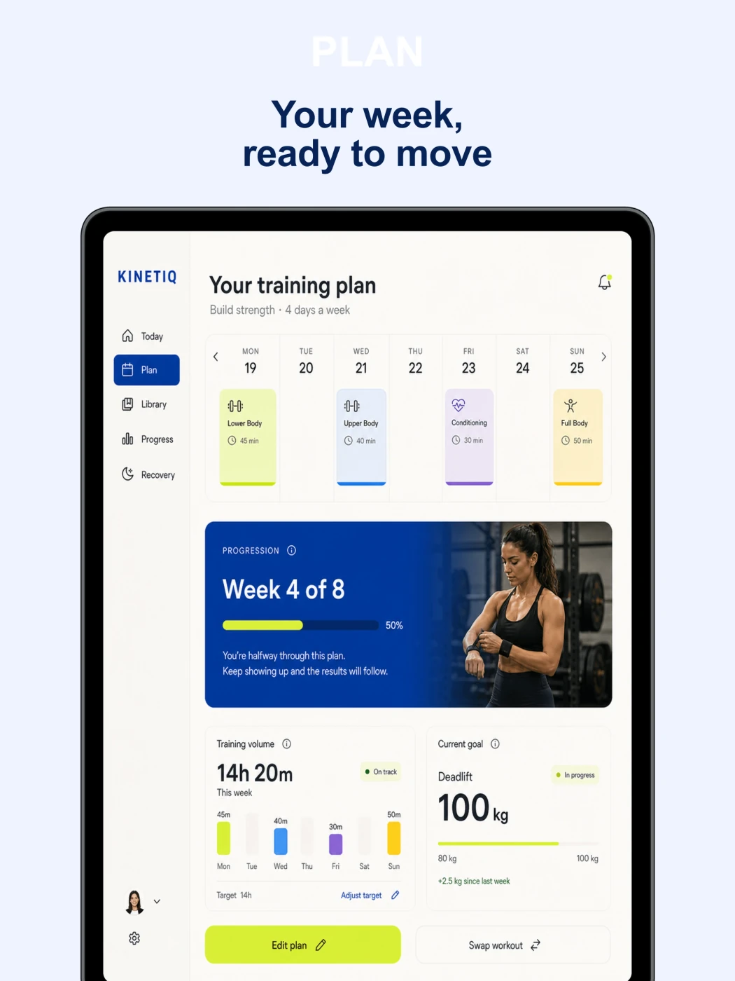 KINETIQ training plan app store screen