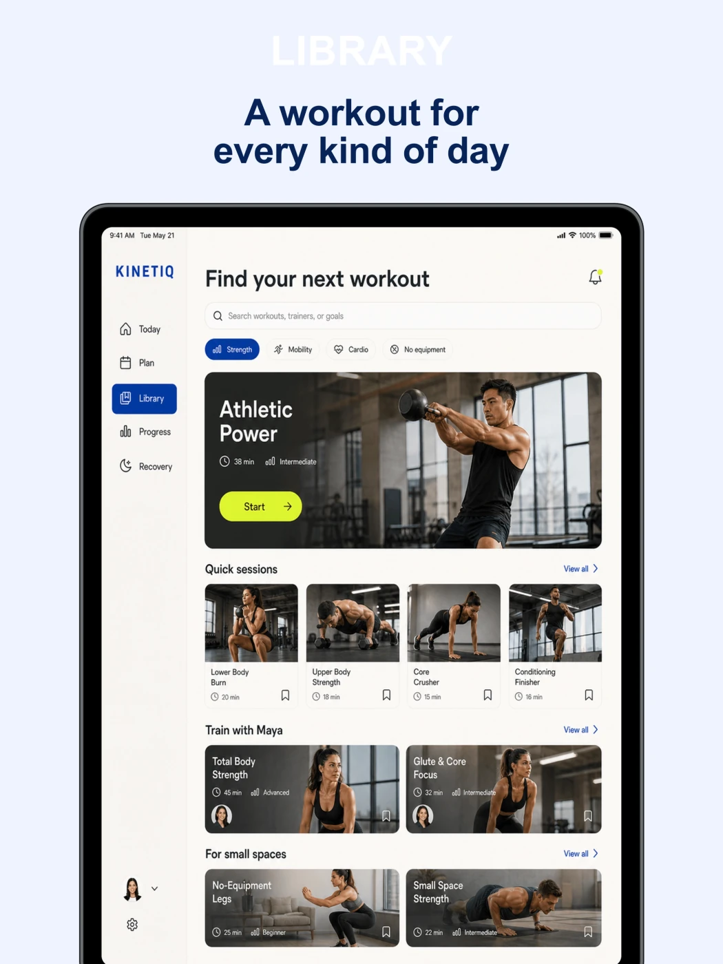 KINETIQ workout library app store screen