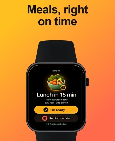 Nouri meal reminder Apple Watch app store screen