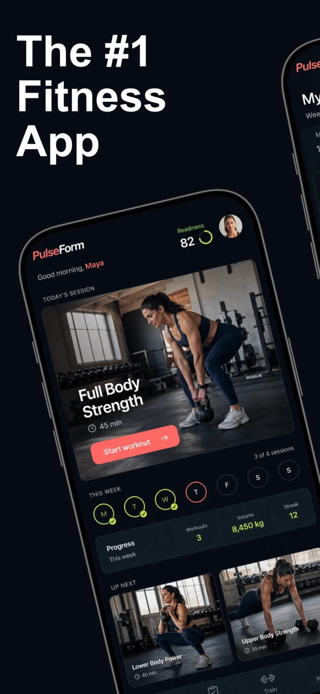 PulseForm fitness app store screen