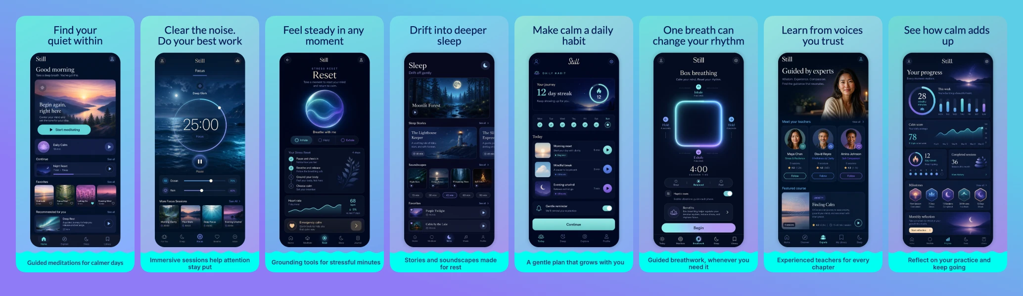 Still Meditation screenshot template